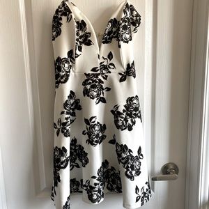 Le Chateau strapless dress with black velvet roses